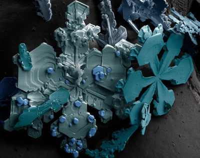 Снежинка электронная микрофотография